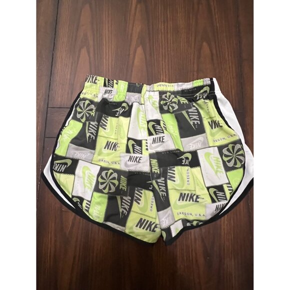 Nike Athletic Running Shorts Green Black Logo Lined Activewear Athleisure Small - Picture 5 of 10
